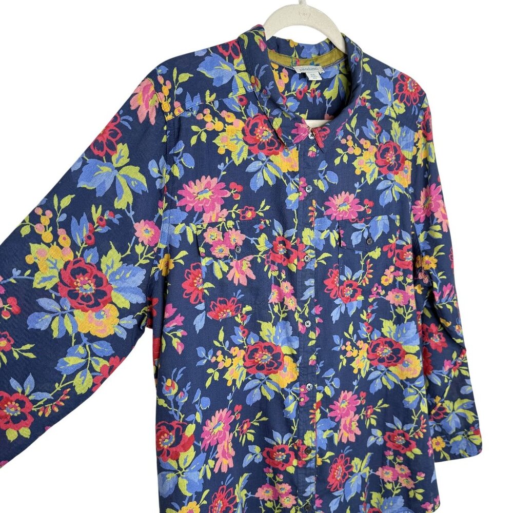Sundance Floral Button-Up Long Sleeve Shirt, XXL - Picture 3 of 8